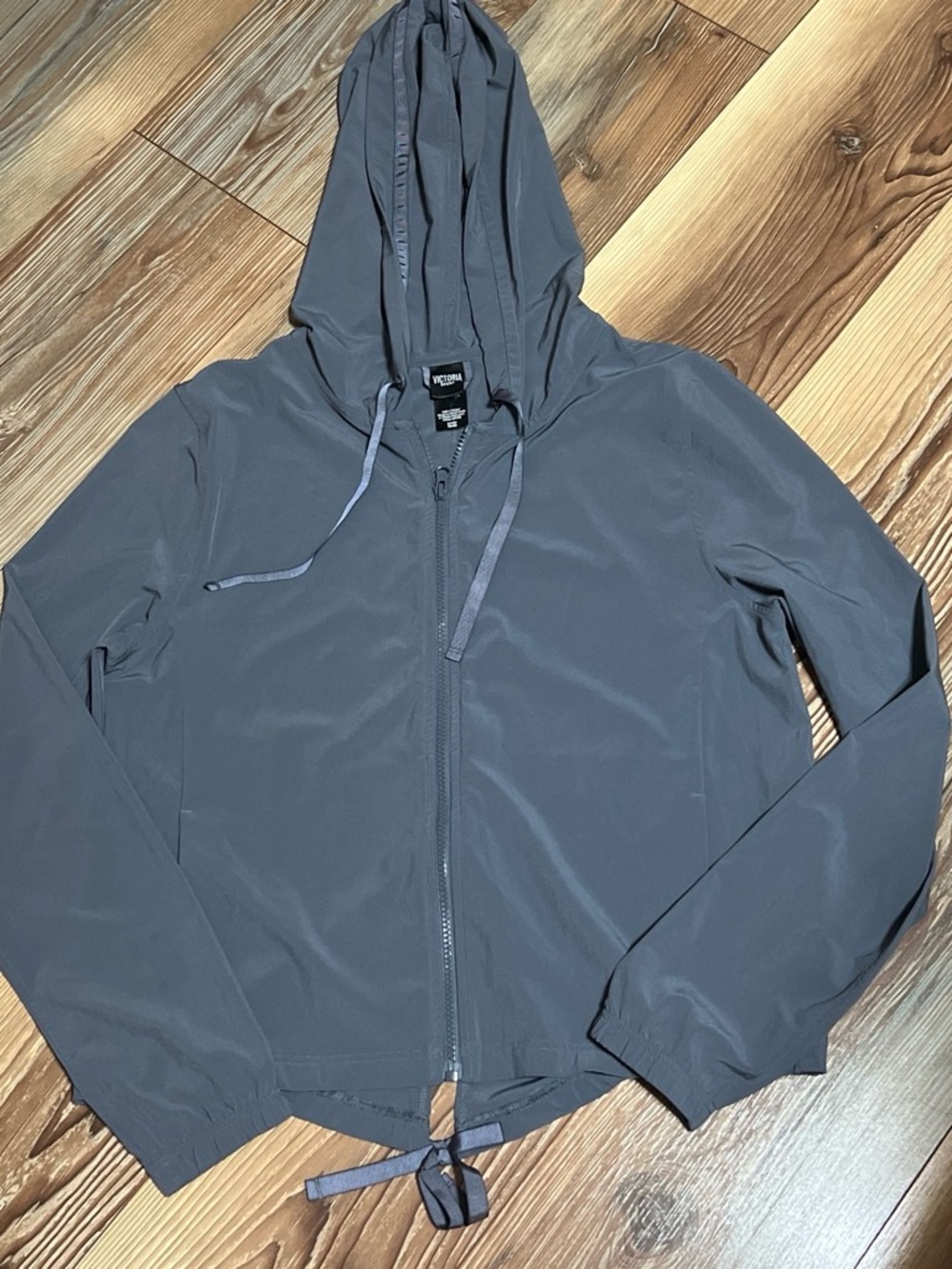 Victoria's Secret Slate Gray Hooded Zip Windbreaker